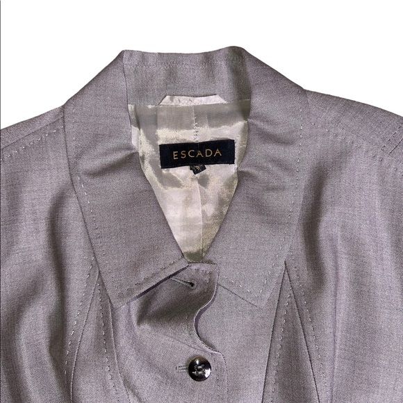 Escada Wool Blend Ruffle Button Up Blazer Jacket - Picture 3 of 5